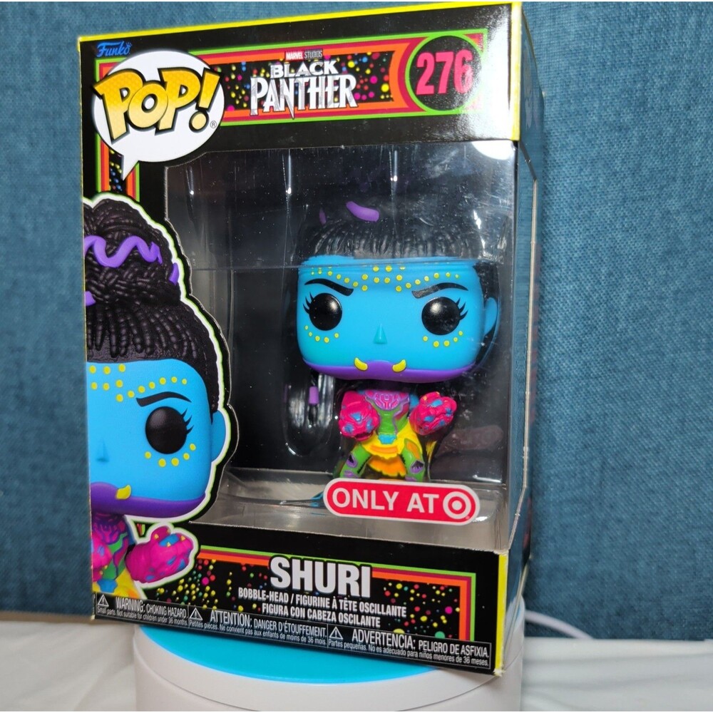 Funko Pop Marvel Shuri Blacklight Target Exclusive #276 in Box with Protector